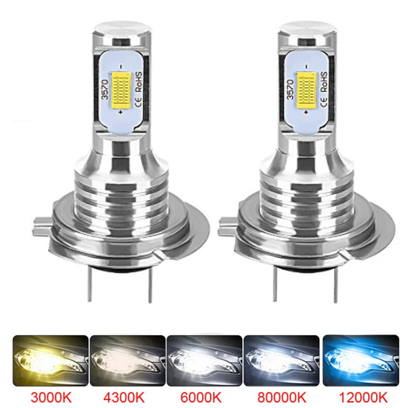 

2Pcs New 1:1 DESIGN Mini LED 4300K CSP Car Headlight H11 H4 H7 9005 9006 HB3 HB4 H1 H3 80W 8000LM 6000K White Auto Fog Lamps