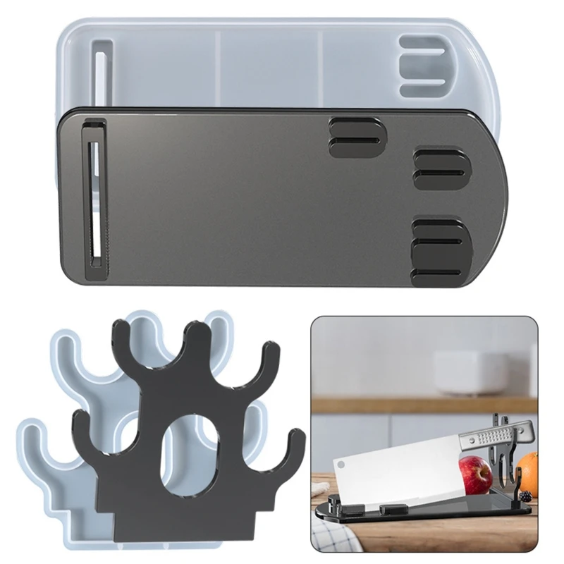 

Kitchen Knife Storage Rack Silicone Mold DIY Crystal Epoxy Molds for Resin Casting Ornament Craft Decoration