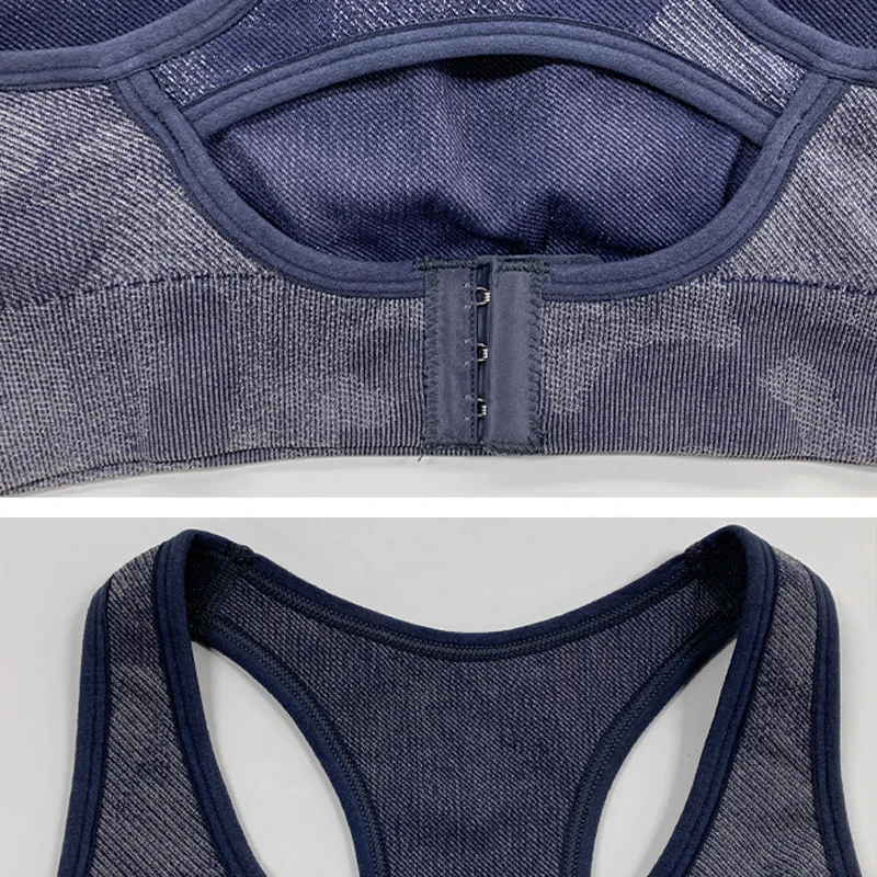 

Women Running Crop Tops Push Up Female Workout Padded Yoga Bra High Impact Activewear Seamless Sports Bra Top Gym Fitness