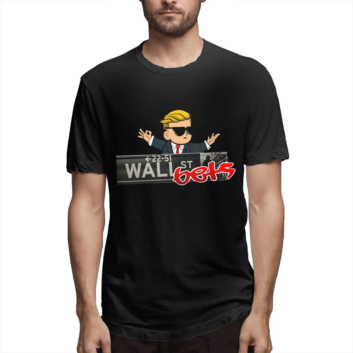 

Wallstreet Bets Men Hipster Tee Shirt Short Sleeve Round Collar T-Shirt Pure Cotton Birthday Present Clothing