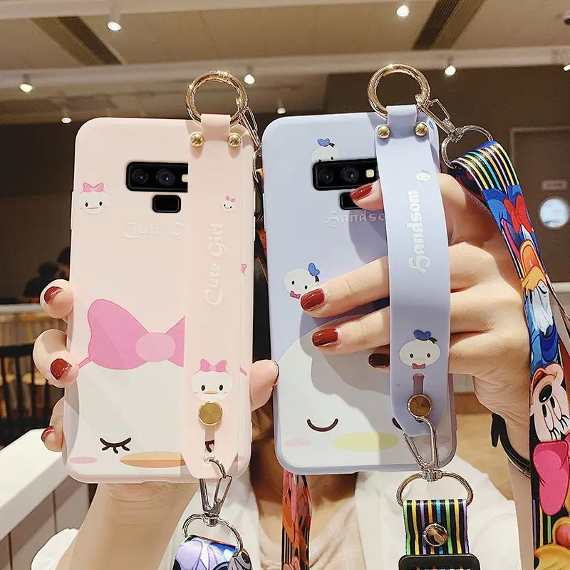 Чехол-накладка на запястье для Samsung S10 plus/ S9/ S8 Note 10 pro 8 9 с мультяшным рисунком