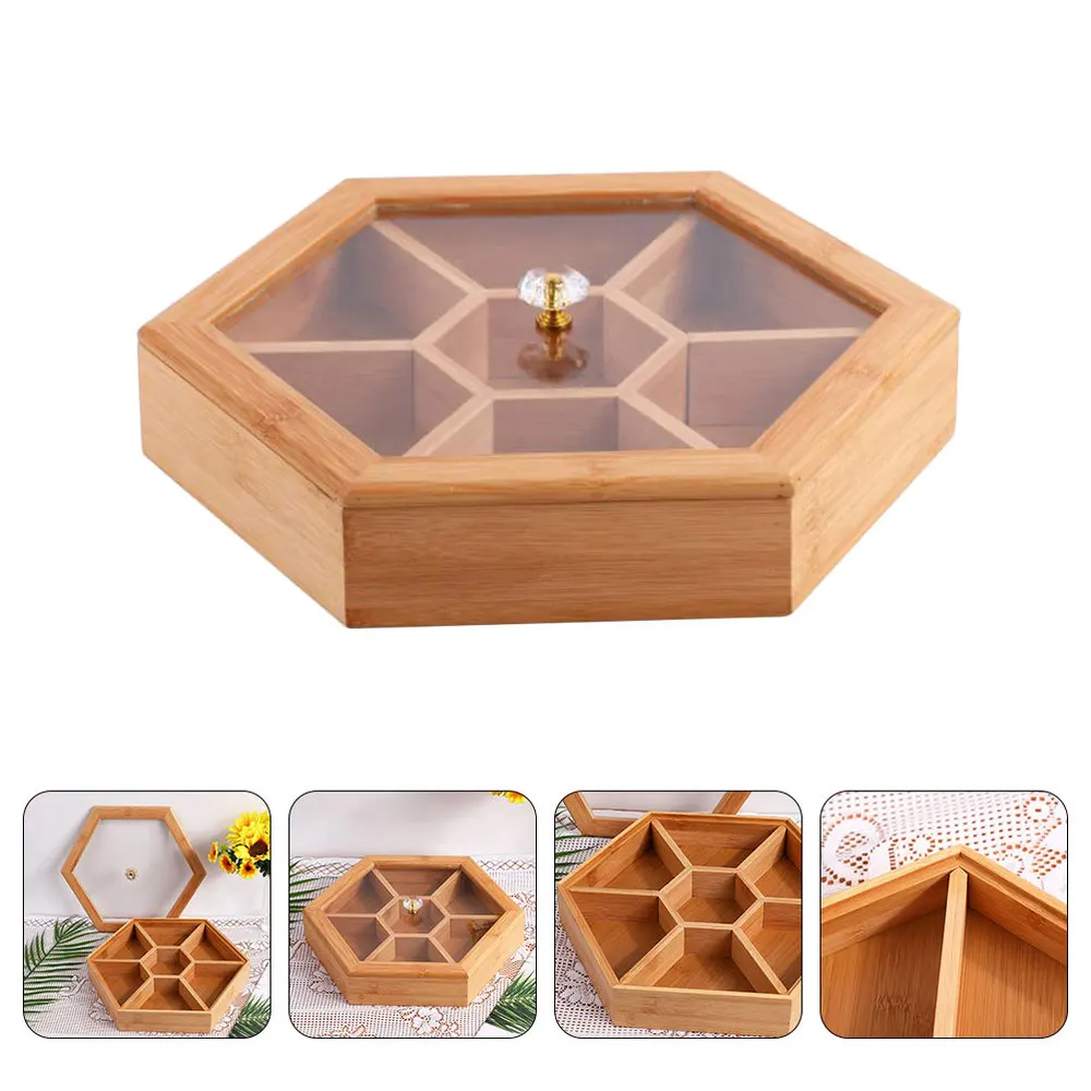 

1Pc Creative Wooden Fruit Plate Snack Storage Plate Candy Box (Wooden Color)