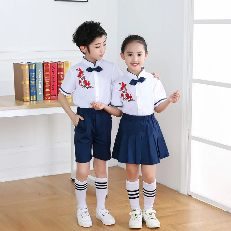 

Children's performance clothing, kindergarten class summer boys girls short-sleeved suits, primary and secondary school uniforms