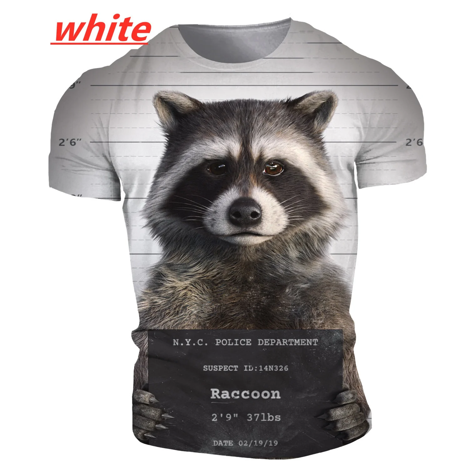 Футболка унисекс с 3D-принтом енота модная тенниска коротким рукавом графическим