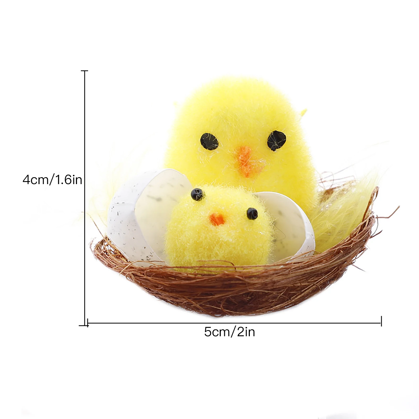 

12pcs Simulation Easter Chick Yellow Mini Artificial Home Decoration Toys Cute Lovely Little Chicken Plush Kids Easter Gift