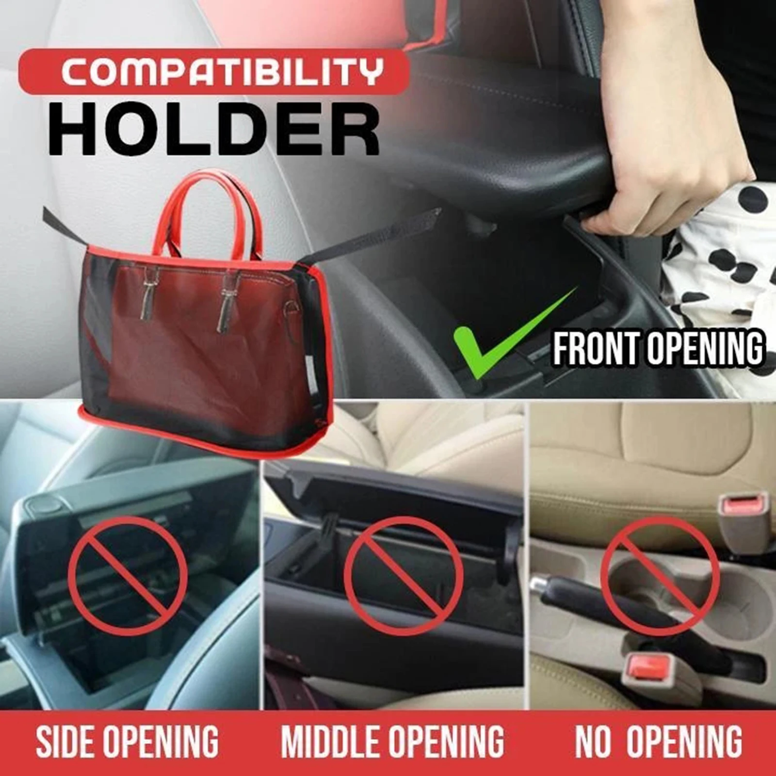 

Car Net Pocket Handbag Holder for Handbag Bag Documents Phone Valuable Items