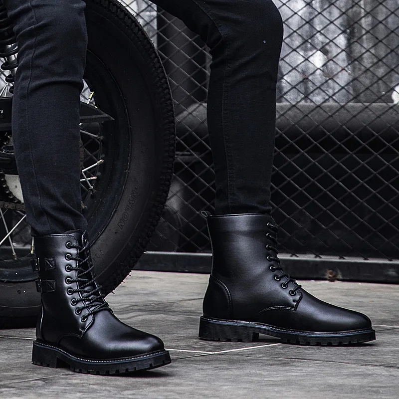 

Spring Casual Shoes Men Black Casual Shoes Sapatos Leather Fashion Canvas Boots Leisure Causal For Solid White Knitting Sneaker