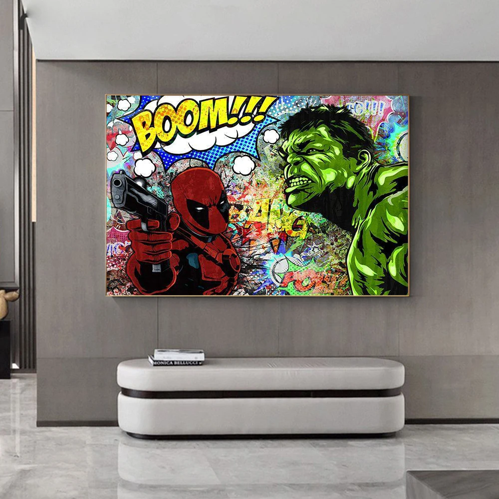 Настенные художественные плакаты с изображением персонажа супергероя Marvel