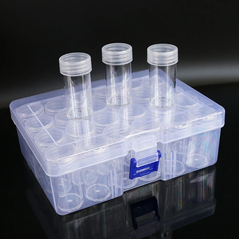 

Clear Plastic Bead Storage Containers Set Jars Diamond Painting Accessory Box Transparent Bottles with Lid for DIY Diamond Nail