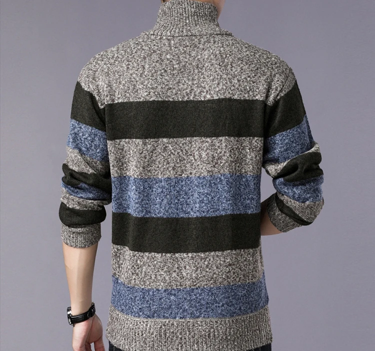 DIMUSI осенне-зимние мужские свитера из искусственного меха шерстяные вязаные