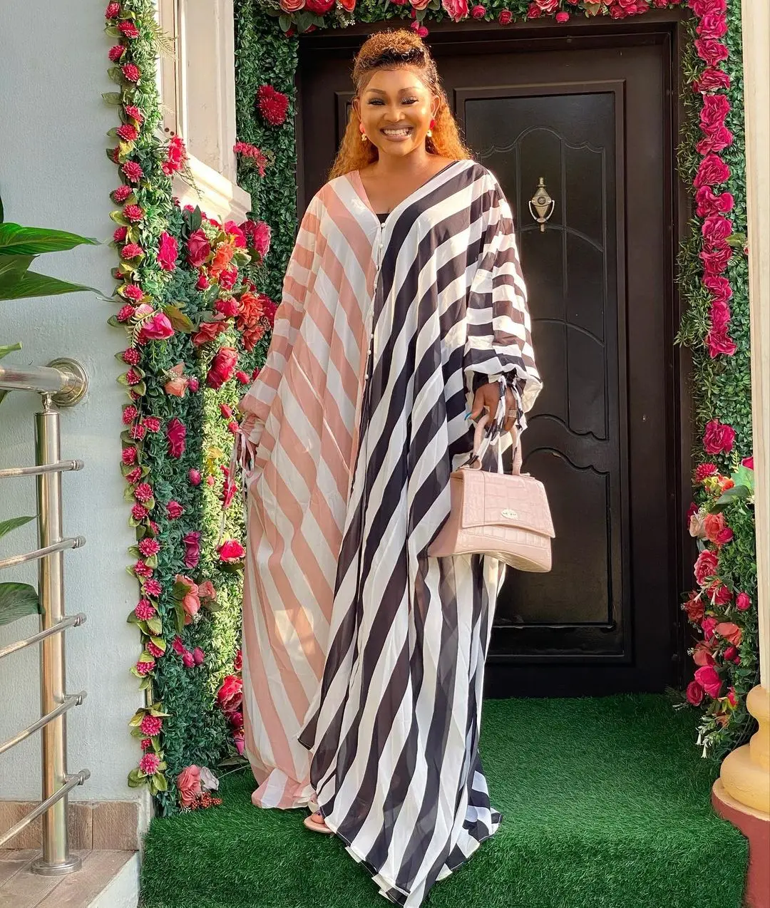 Houseofsd Fashion African Design Abaya Dubai Maxi Striped Loose Dress Robe Gown Muslim Lady European American Clothes With Inner