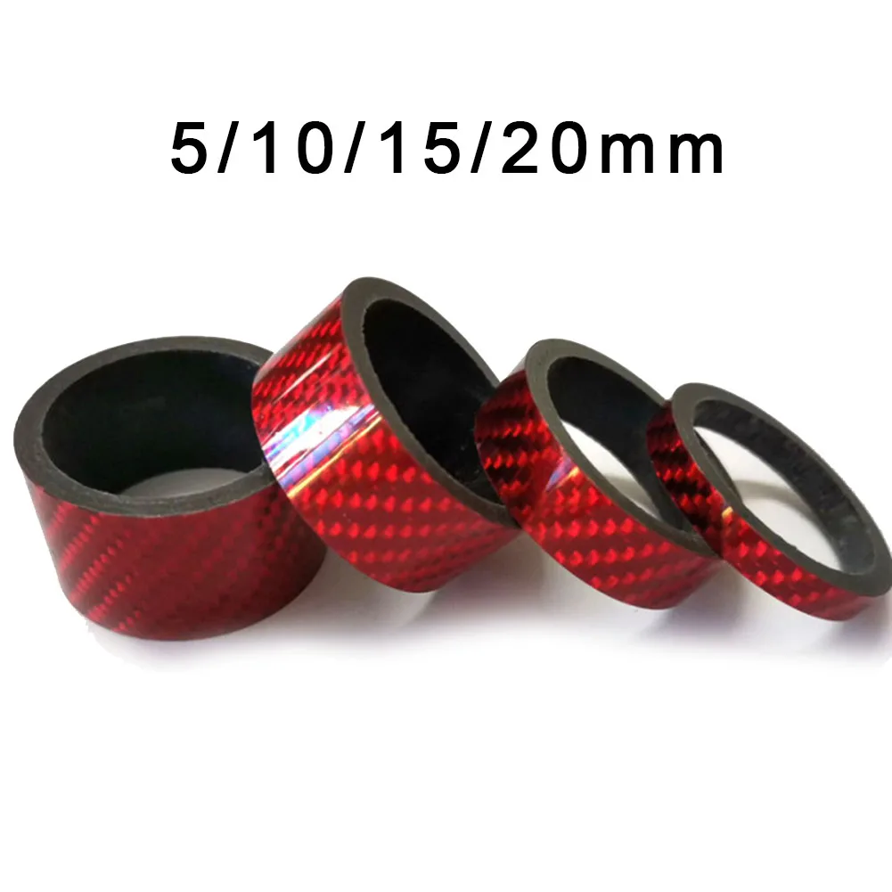 

4pcs Ultra Light Bicycle Headset Stem Carbon Fiber Washer 5/10/15/20mm Bike Front Fork Adjustment Spacer