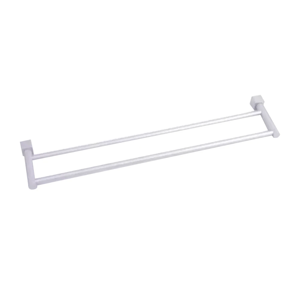 

Rustproof Rack Space Aluminum Towel Bar Shelf Home Holder Double Rod Wall Mounted Modern Bathroom Kitchen Hotel Accessories