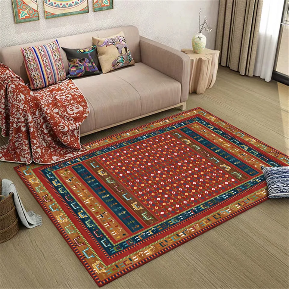 Персидский этнический стиль Красные Коричневые коврики с геометрическим