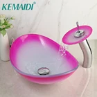 Набор кранов KEMAIDI из закаленного стекла для раковины в ванной комнате