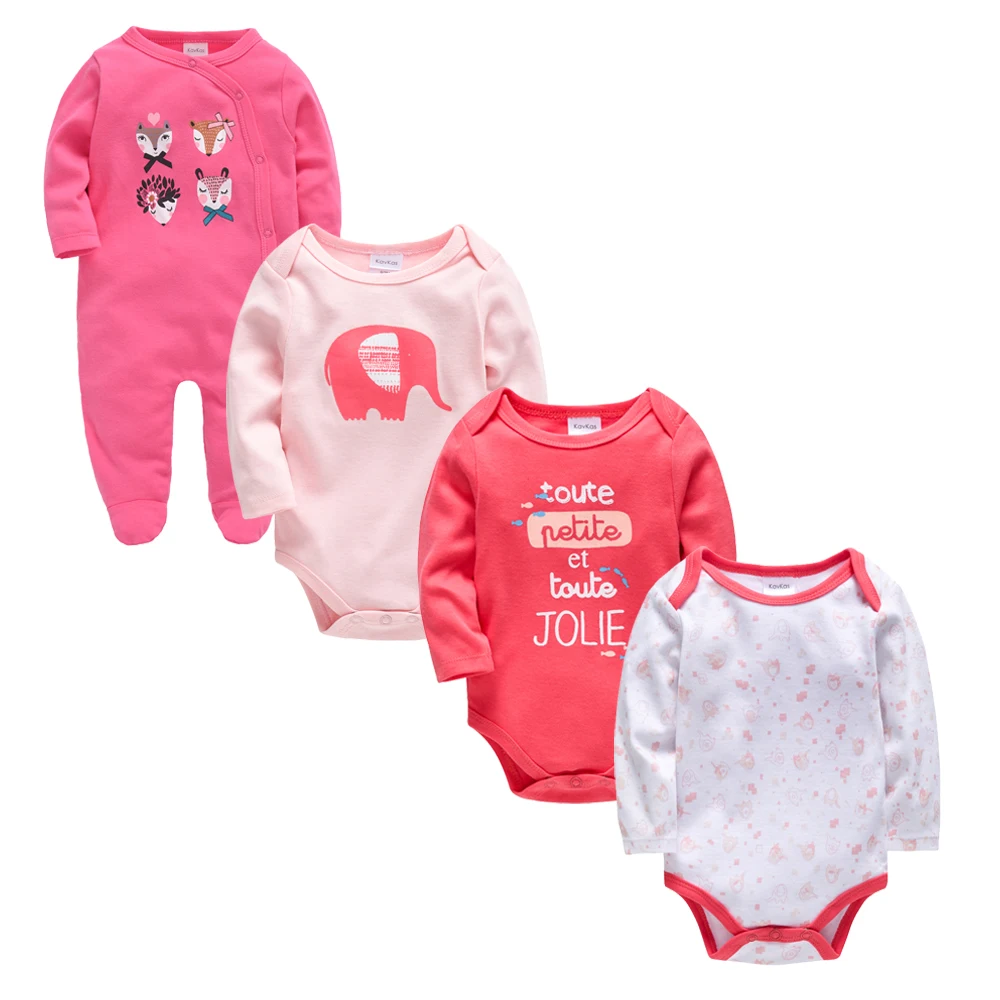 Комплект одежды из 4 предметов для маленьких девочек roupas de bebe Одежда хлопка с