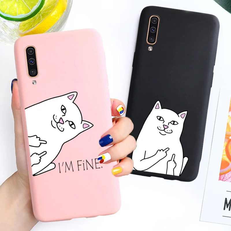 Забавный чехол для телефона с кошкой Samsung Galaxy A90 5G A20S A10S A70 A60 A50 A40 A30 A20 A10 m10 m20 m30 m30s M40