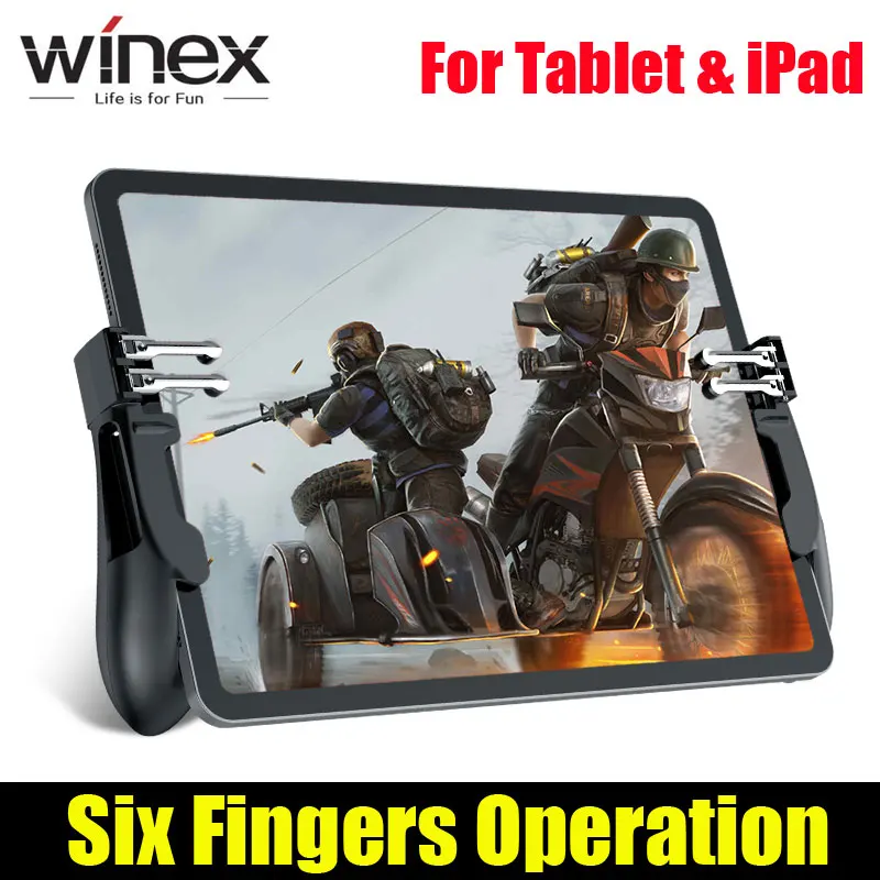 Winex шесть пальцев PUBG игровой контроллер геймпад металлическая кнопка пуска