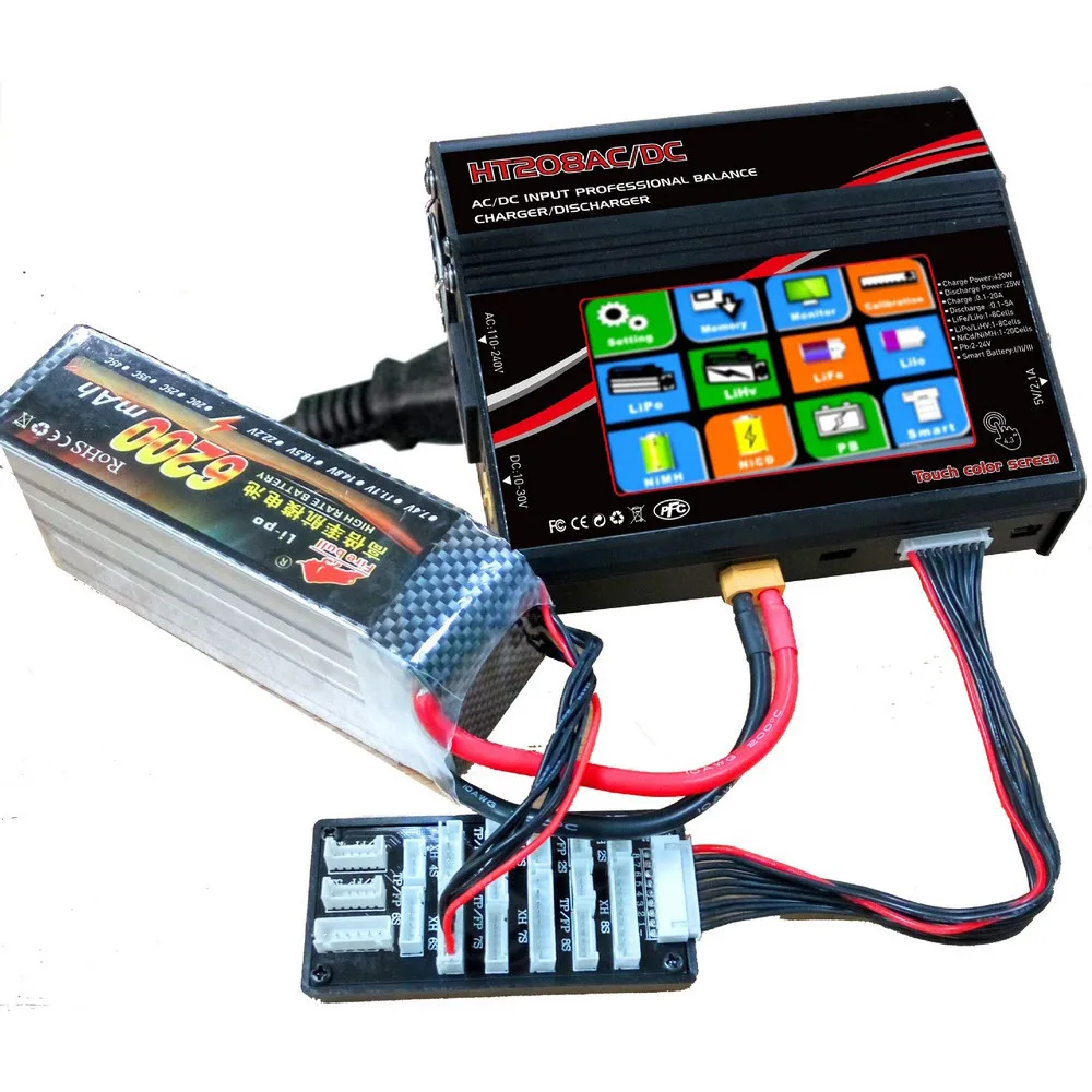 HT208 AC/DC интеллектуальное зарядное устройство B6 B6AC модель самолета 156 × 143 70 мм с
