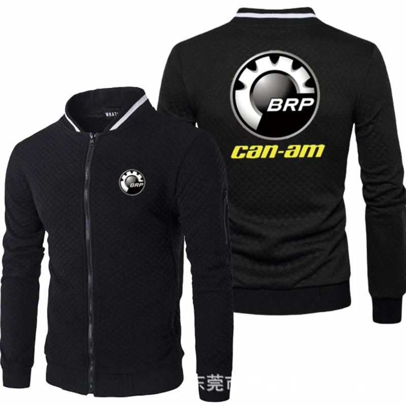 

Jacket Men Anime for CAN-AM Car Logo Print Casual HipHop Harajuku Gradient High Quality Cotton Men's baseball jacket Sweatshirt