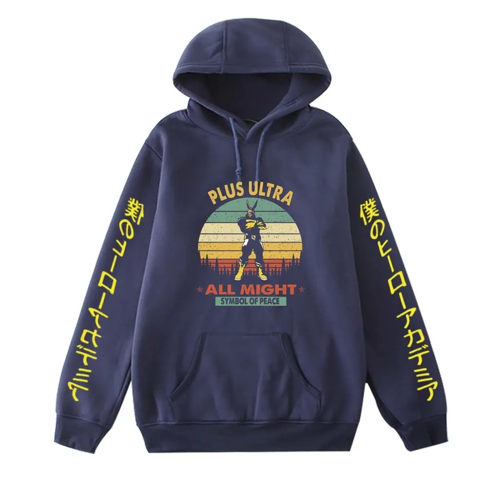 

My Hero Academia Loose Hoodies Hooded Japanese Kawaii Fashion Anime Sweatshirt Cosplay Unisex Solid Streetwear Pullovers Tops