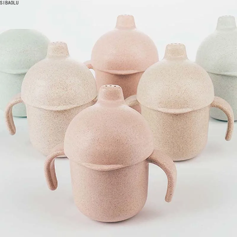 2020 160 мл чашка для детского питания из пшеницы молока соломинки воды держатель