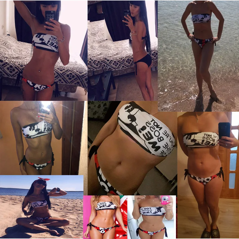 2020 бикини купальники с английским алфавитом сексуальное женский купальник
