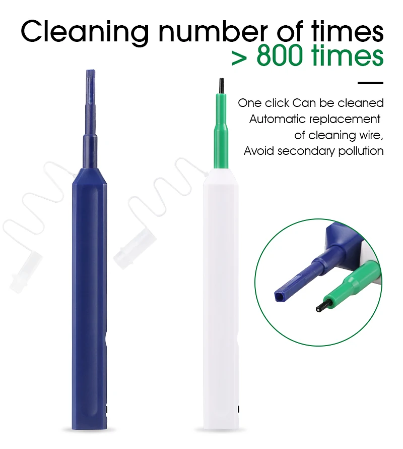 2PCS/lot SC/FC/ST One-Click Cleaner Tool 2.5mm Fiber Optic Cleaning Pen 800 Cleans Fiber Optic Cleaner