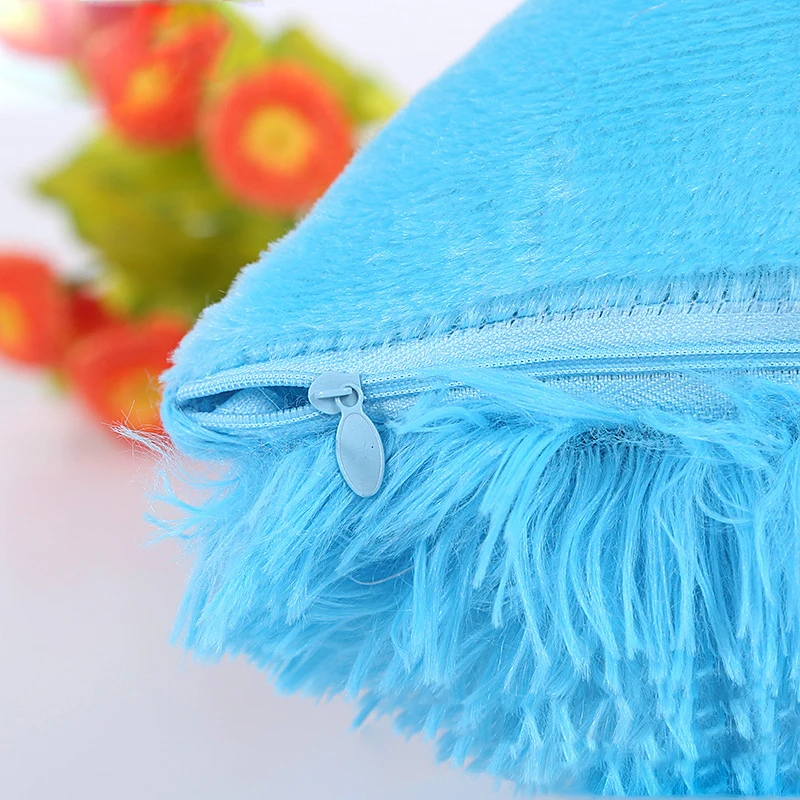 43*43 см плюшевая наволочка для подушки однотонная пушистая квадратная дома