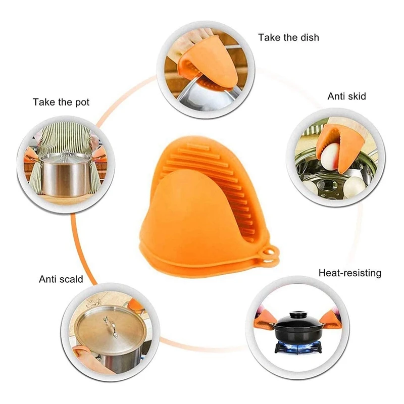 1 пара перчаток для духовки с 2 держателями кастрюль термостойкие рукавицы