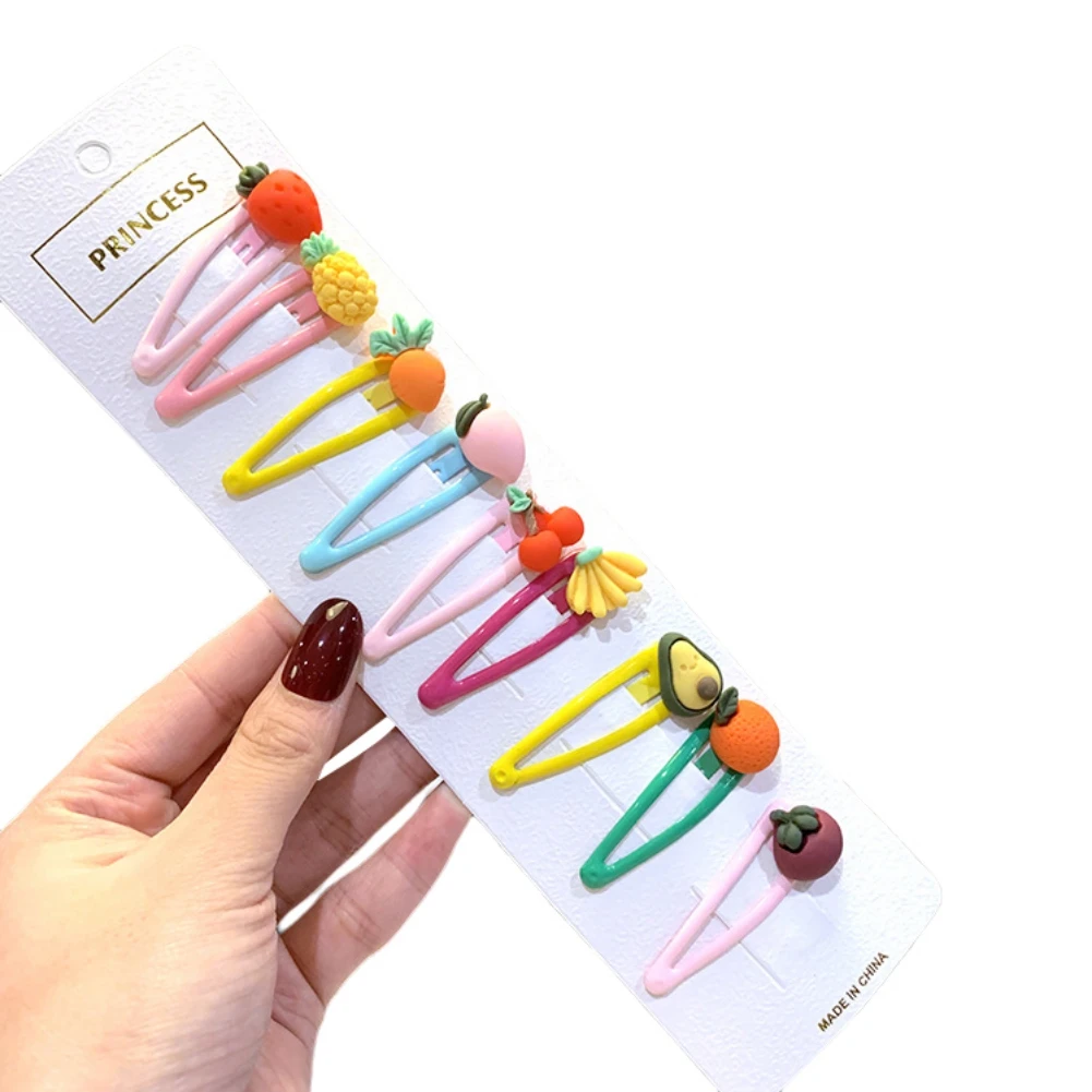 Pasadores de arco&iacute;ris para ni&ntilde;a peque&ntilde;a, pinzas del pelo con flores, horquillas de fruta, accesorios para el cabello de dibujos animados, 10 Uds.-5