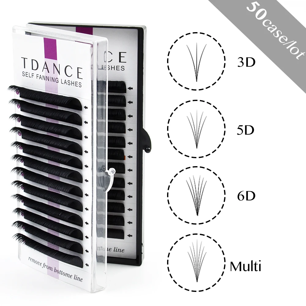 TDANCE 50 шт./лот Easy Fan Bloom наращивание ресниц Austomatic flowing Fast Fan самостоятельные вентиляторы объем ресниц