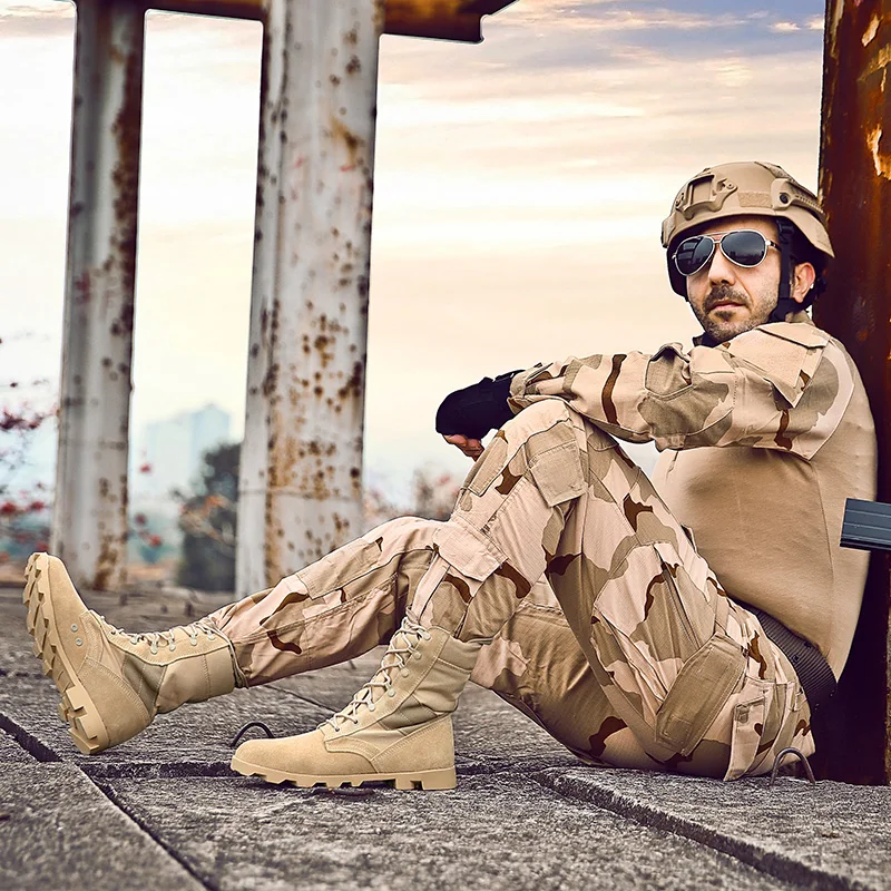 Новинка сверхлегкие мужские армейские ботинки Военная обувь с высоким вырезом