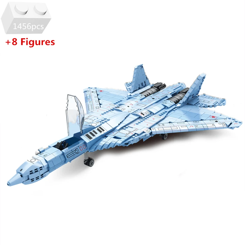 

NEW Military Series Fifth Generation Stealth Heavy Fighter SU-57 Building Blocks Sets Bricks Aviation Plane Model Kids Toys Gift
