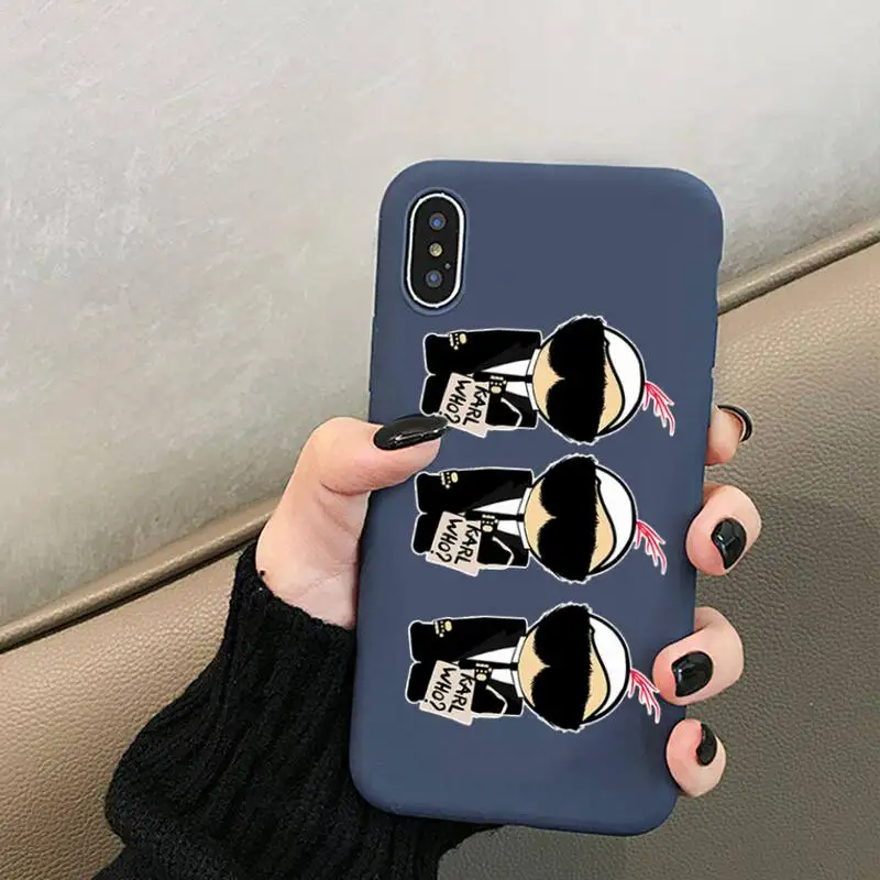

Cartoon Letters Lagerfeld Brand Designer KARLs s For Iphone 6 6s 7 8 Plus XR X XS XSmax 11 12 Pro Mini Max Candy Blue