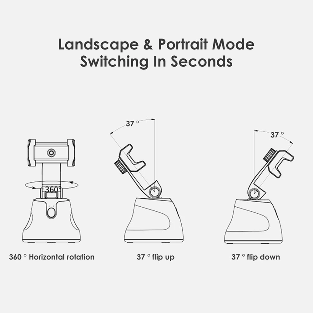 Смартфон Gimbal 360 ° Face Photo Follow Up Phone для Vlog Live Video Record Smart Tracking Фото