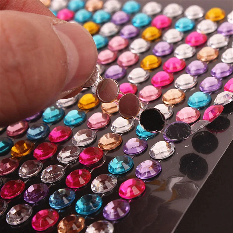 

750Pcs/set 3mm Self Adhesive Acrylic Rhinestone for Phone PC Car Decal Styling Accessories Art Diamond Scrapbooking Stickers