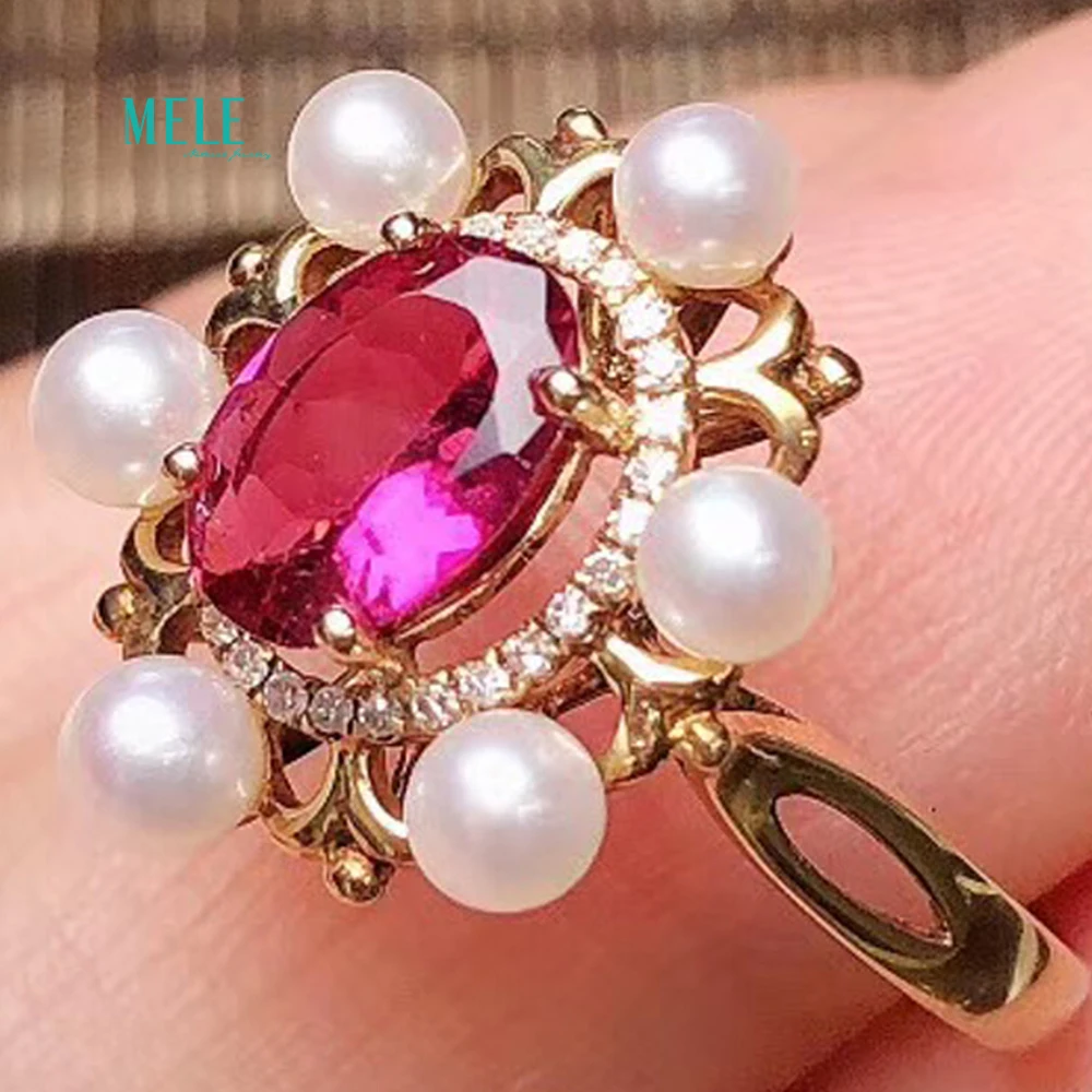 18k золото инкрустация кольцо из натурального турмалина популяции Вес 3 5 г