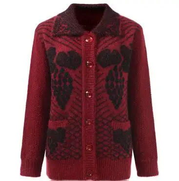 

2021 autumn and winter outerwear female sweater cardigan thickening mother clothing long-sleeve