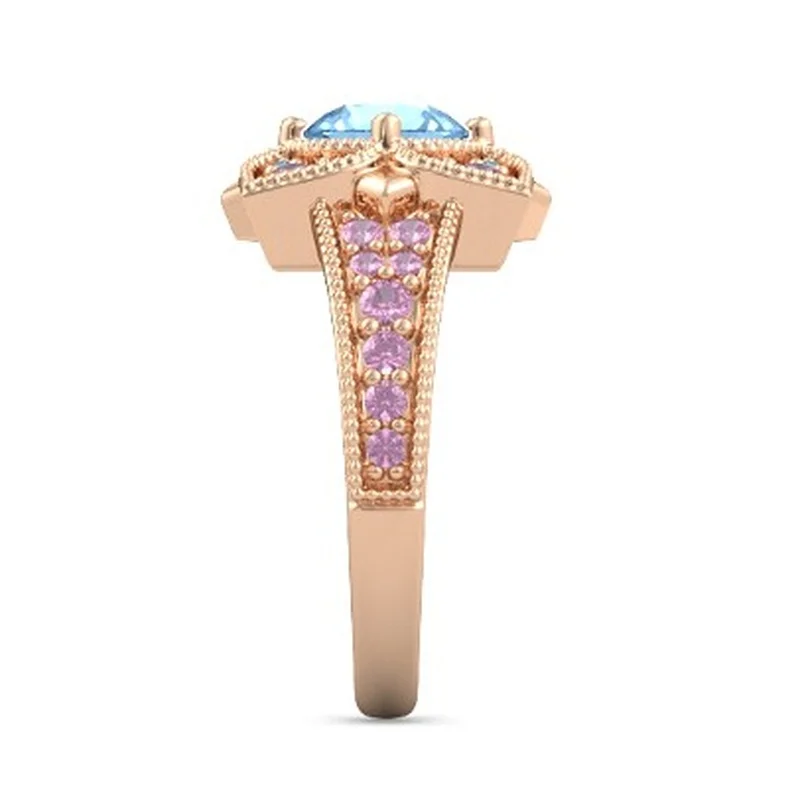 

New women's fashion lucky four-leaf clover zircon ring bride romantic banquet wedding popular jewelry charm anniversary gift