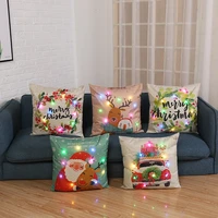 christmas pillow case cartoon plants creative printing luminous cushion cover home sofa table and chair decorative cushion for