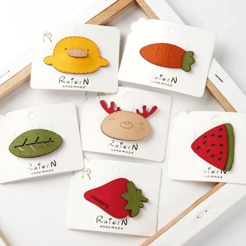 1 шт. супер милая заколка для волос BB клип боковая девочка сердце мультфильм Фрукты животных челка заколки для волос Детские аксессуары для волос