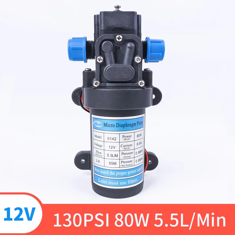 Миниатюрный Мембранный самовсасывающий насос высокого давления 12 в пост. Тока 130