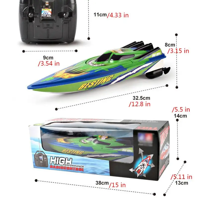 

Electric RC Boat 30KM/H High Speed Radio Remote Controlled Speedboat Racing Ship Rechargeable Steerable Boats Adults RC Toy