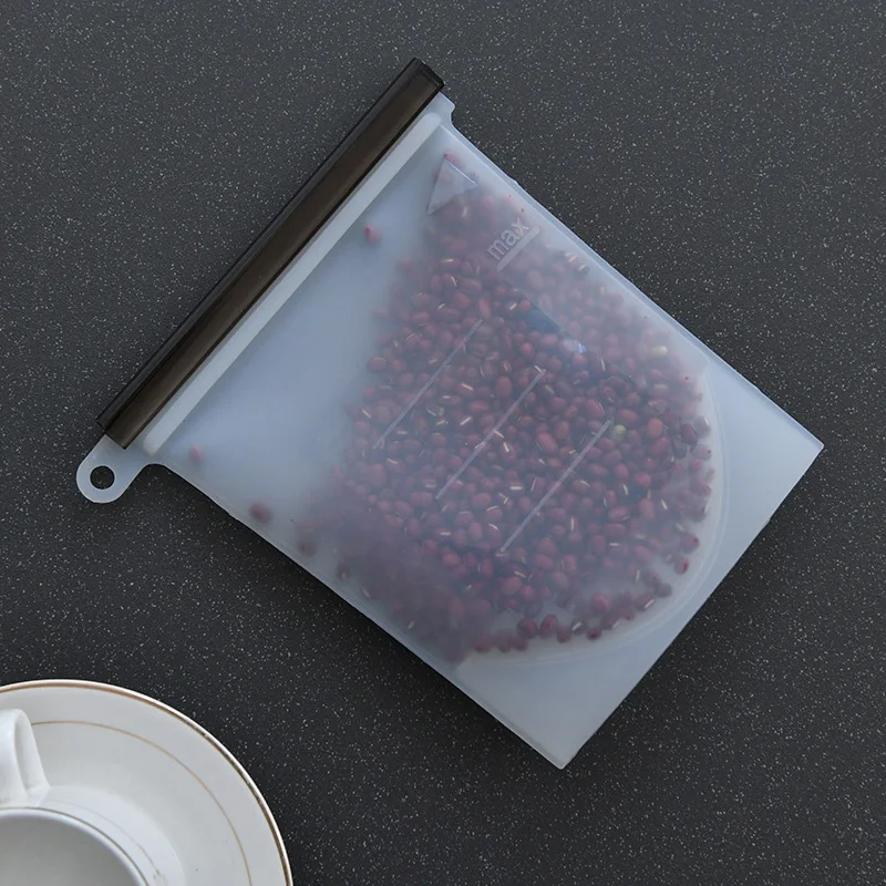 

Food Grade Silicone Freshness Preservation Bags Protection Food Container Package Storage Vacuum Sealed Bag Kitchen Tools 500ML