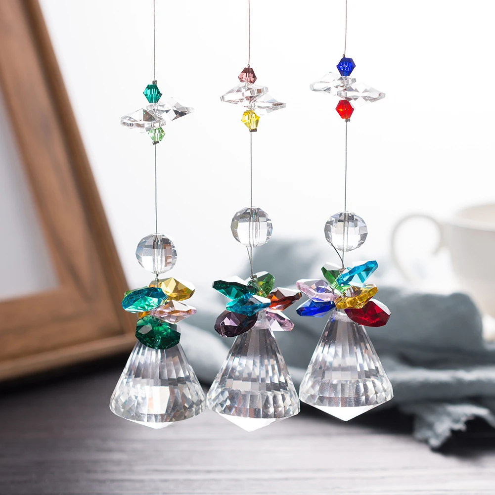 

Hanging Crystals Suncatcher DIY Home Wedding Window Decor Garden Decoration Outdoor Rainbow Sun Catcher Crystal Home Accessories
