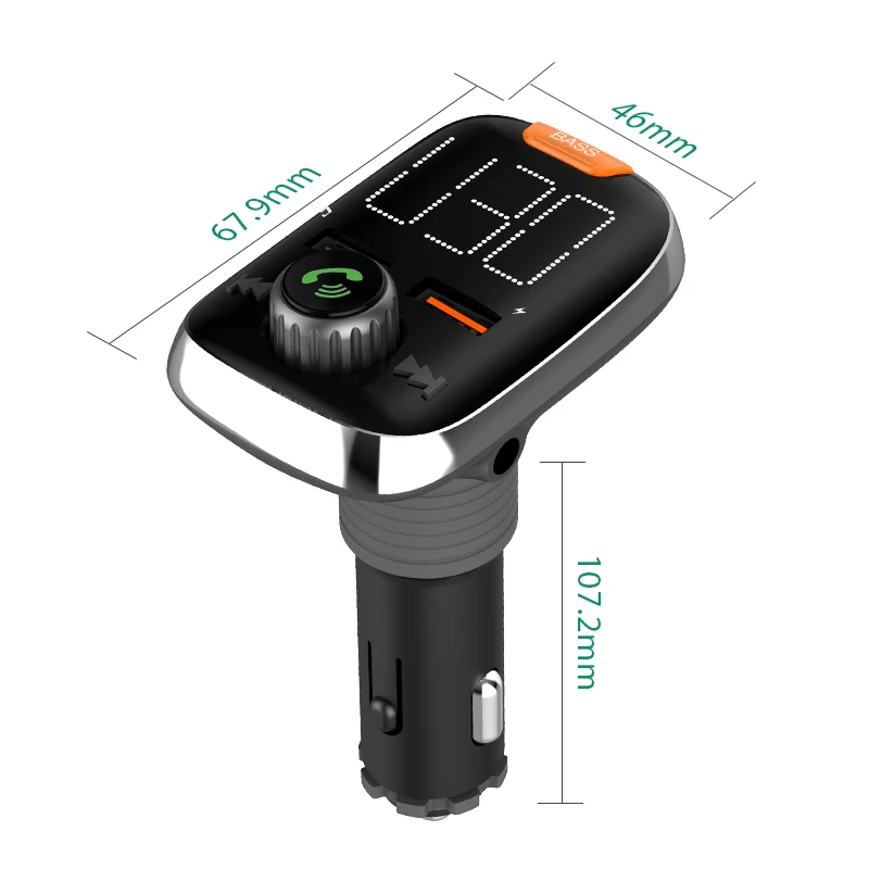 Автомобильный комплект громкой связи VANJEW Bluetooth fm передатчик USB быстрое зарядное