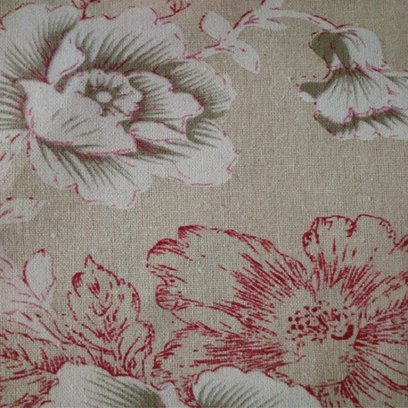 Полотняная ткань для дивана с цветочным принтом и пионами 2 цвета скатерть из