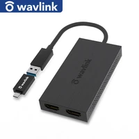 wavlink usb 3 0 to dual hdmi compatible graphic adapter 4k display output type atype c to dual hdmi ports for windowsmac os