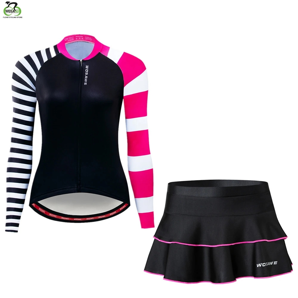 Женский велосипедный комплект из Джерси весенняя одежда с длинным рукавом для